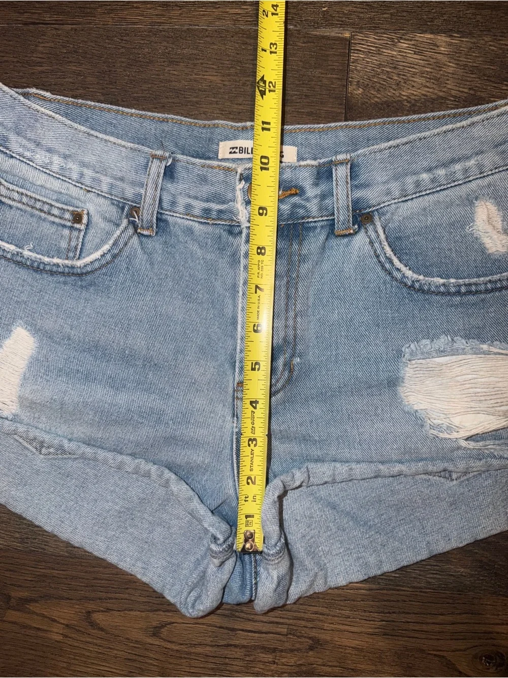 Billabong Light Blue Distressed Denim Cutoff Shorts